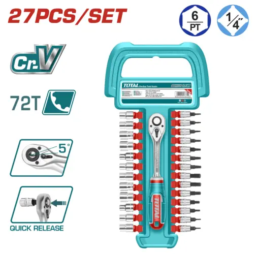 طقم لقم ربط توتال 1/4 بوصة 27 قطعة